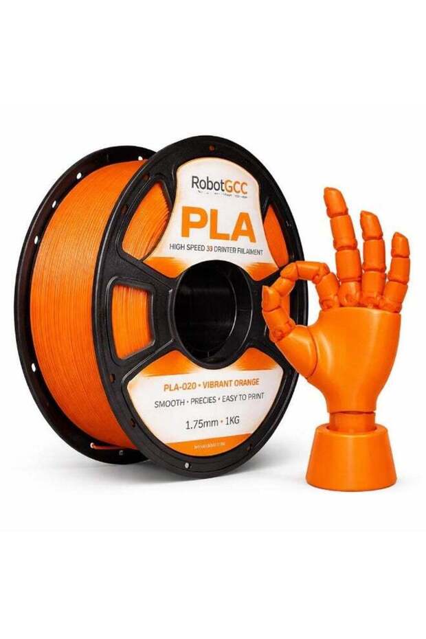 RobotGCC PLA Vibrant Orange 3D Printer Filament 1.75mm 1KG, Smooth Extrusion, Low Warping, Strong L