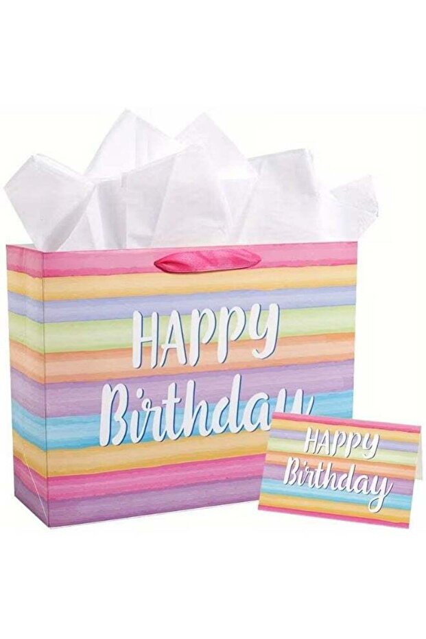 KANDID Happy Birthday Gift Bag, 13 Inch Birthday Letter Design, And Sturdy Handles, Suitable For Ch
