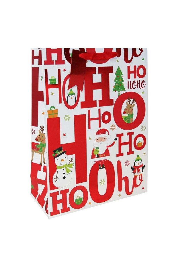Eurowrap HOHOHO Bag, Christmas and Holiday Gift Bag, Festive Packaging, Seasonal Present Holder, Ho