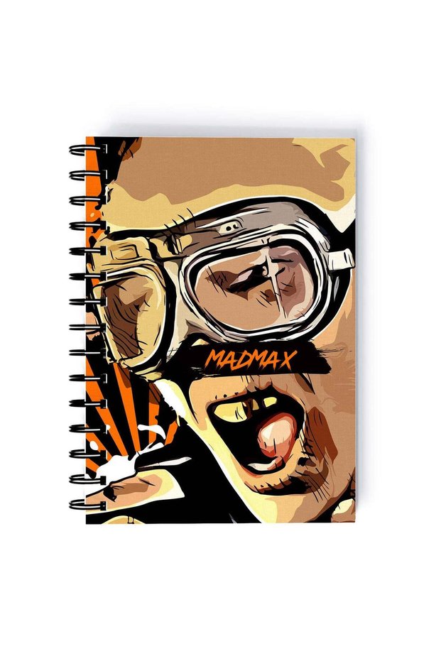 Madmax Quote Printed Spiral A5 Notebook Purple/Yellow/White