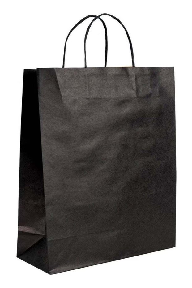 Black Paper Bag with Twist Handle 26X14X29 cm - 25 Pieces