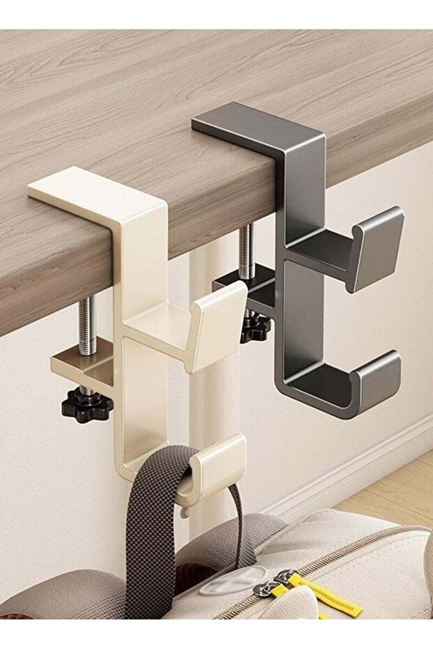 2-Pack Aluminum Purse Hook for Desk & Table, No Drilling, Bolt-Fixed Desk Bag Hook – Strong Load-Be