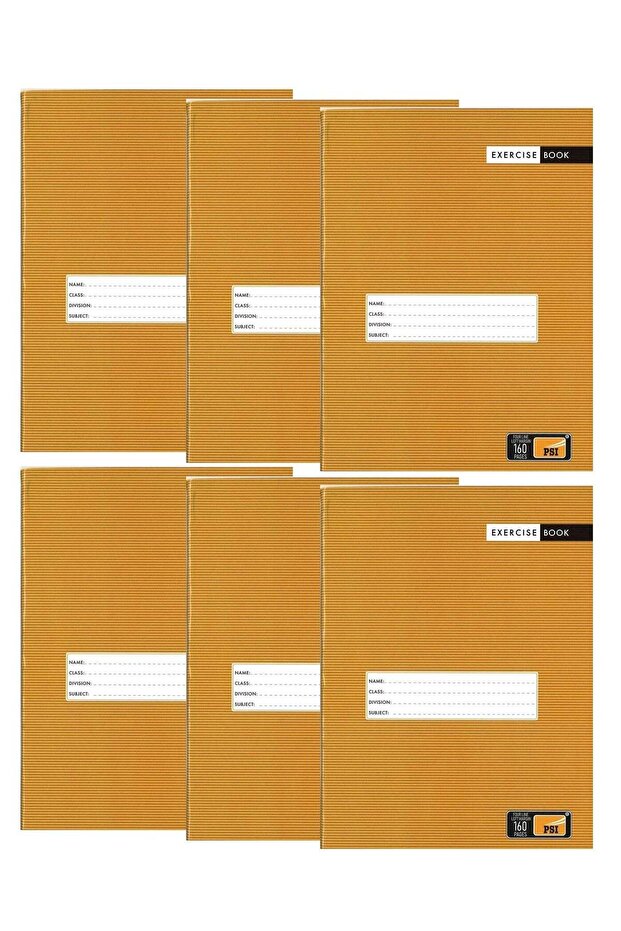 6-Piece Four Lined Exercise Notebook 160 Pages A5 Size