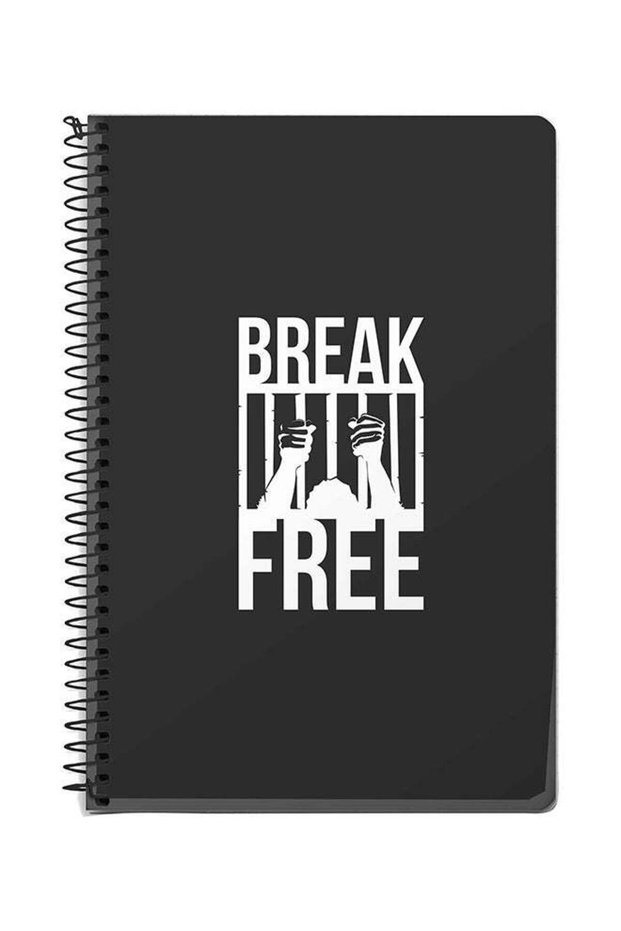 Break Free A5 Spiral Notebook Grey/White