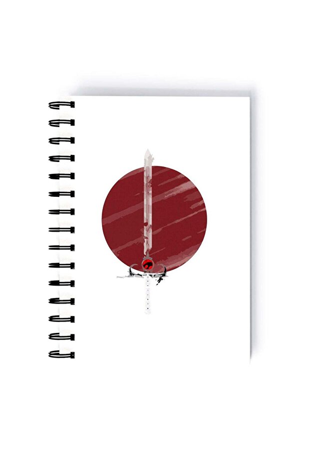 Classic Thunder Cat Sword Printed Spiral A5 Notebook Grey/Red/Black