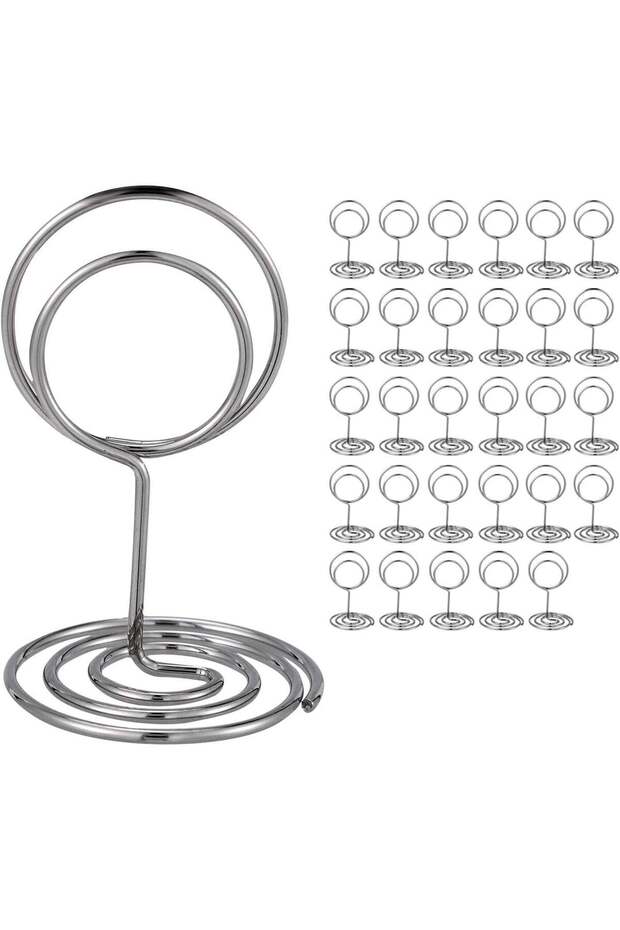 30 Pcs Table Number Holders, 5 cm Place Card Holder, Photo Holders for Tables, Cards Stand Name Men