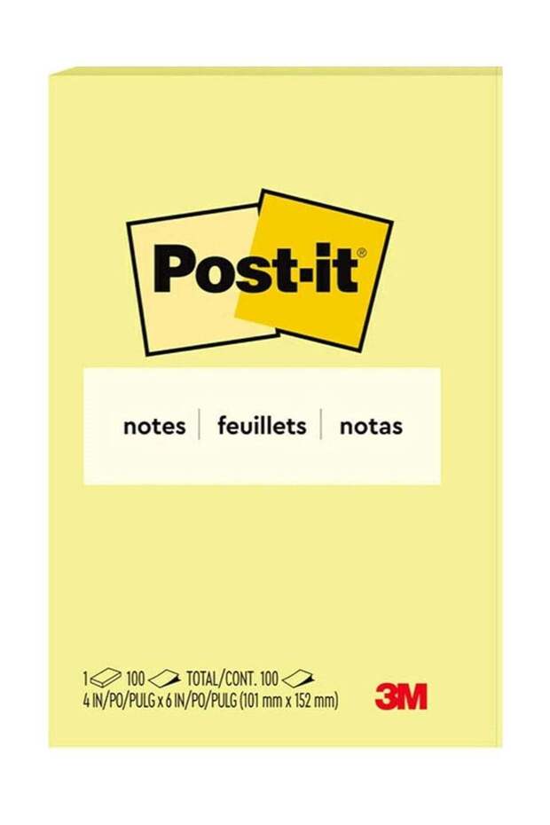 100-Piece Sticky Notes 4X6 Inch Size Yellow