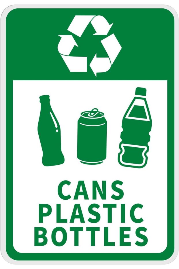 ARS® 10 Pack Waterproof Recycle Sign for Trash Can - Cans and Bottles Only Stickers