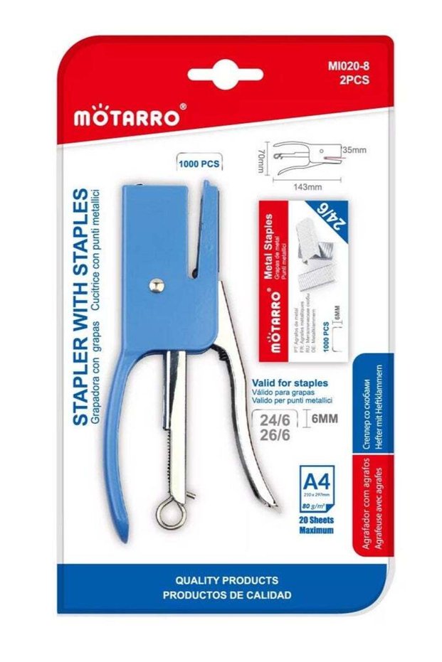 Motarro Heavy-Duty Full-Strip Metal Plier Stapler, Large Capacity Stapler with Standar Metal Staple