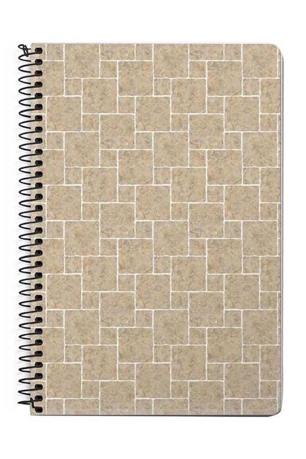 Garden Tiles A5 Spiral Notebook Beige/White