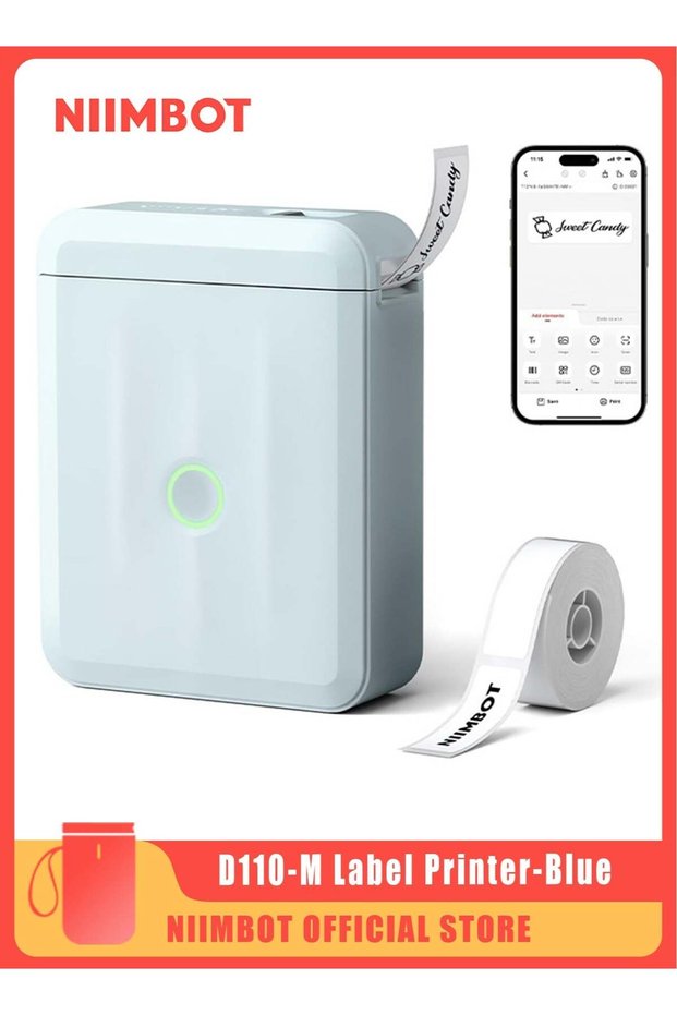 D110 Upgraded Version Mini Label Maker Machine D110-M Label Printer with 15mm Printing Width, Porta