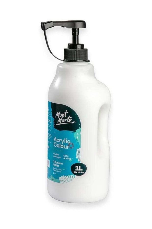 Mont Marte Studio Acrylic Paint 1 Liter - Titanium White