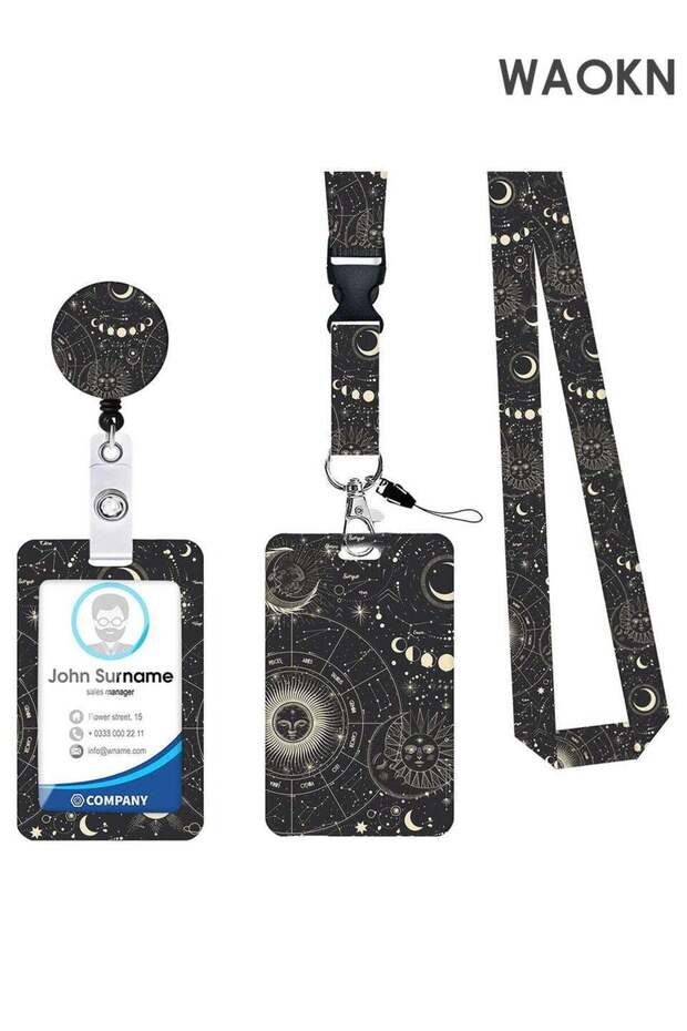 Badge Holder ID Badge Holder with Waterproof Lanyard and Retractable Badge Reel Clip Card Protecto
