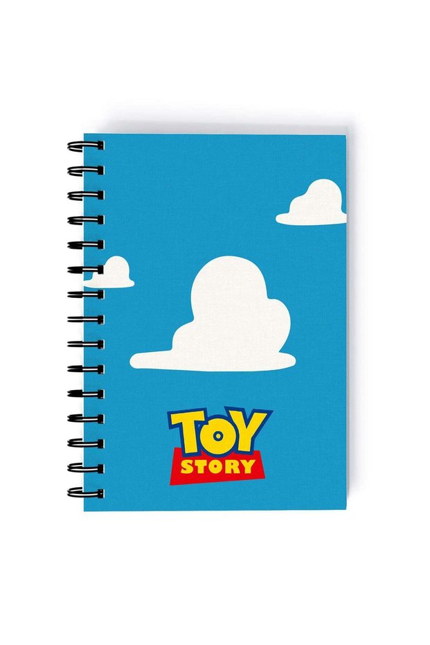 Toy Story Clouds Pattern Printed Spiral A5 Notebook Blue/White