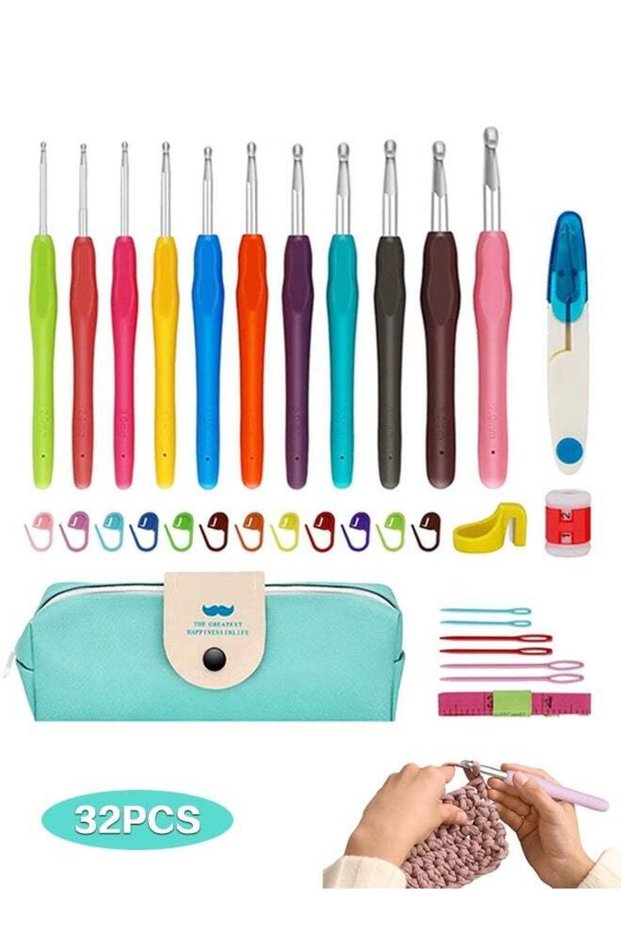 Crochet Hooks, 11 Sizes Crochet Hook Set, Crochet Kit for Beginners, Knitting Needles with Ergonomi