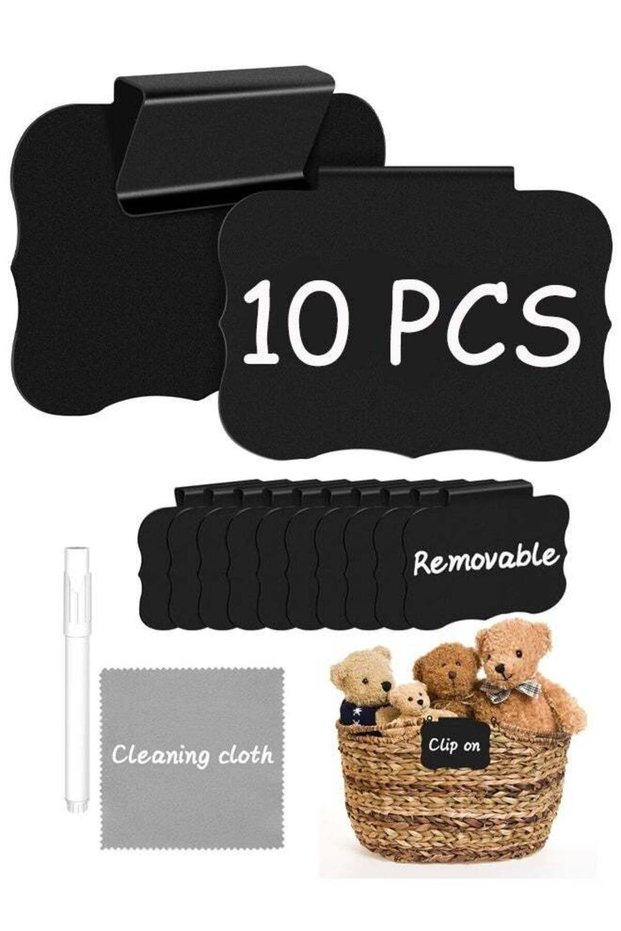 12PCS Basket Labels Clip On, 10 Removable Labels for Storage Bins, Kitchen Pantry Label, Plastic St