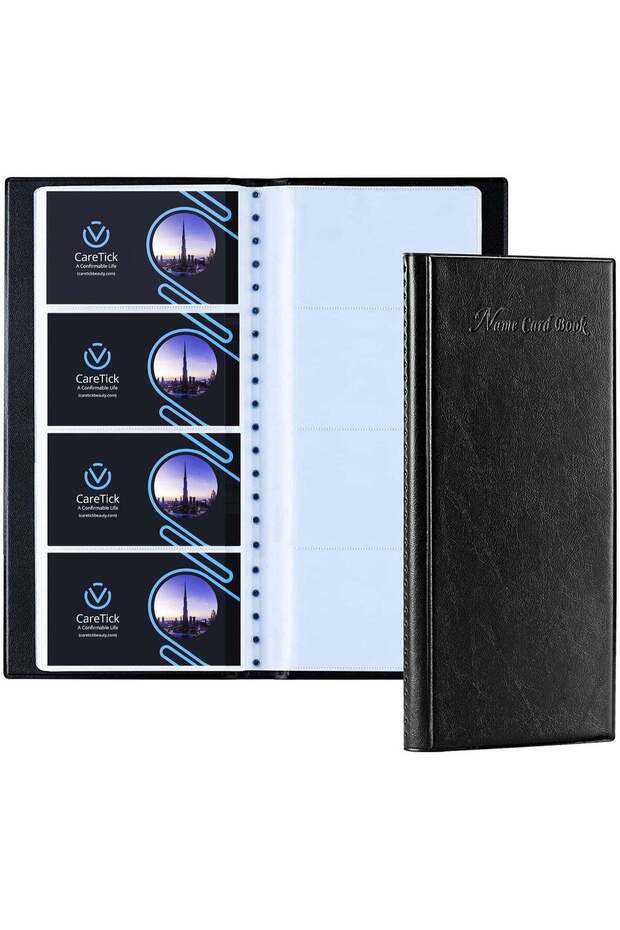 Business Card Holder Book, 400 Business Name Card Organizer Professional Book PU Leather office Jou