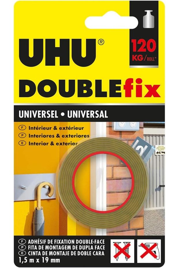 Doublefix Universal White Tape 1,5 M 120Kg (Indoor / Outdoor)