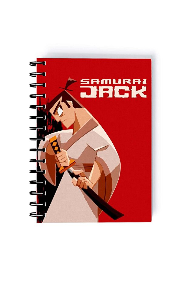 Samurai Jack Printed Spiral A5 Notebook Red/Beige/White
