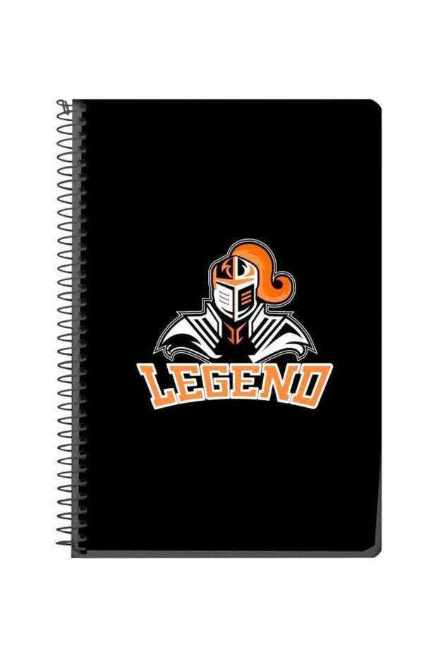 A5 Legend Knight Printed Spiral Bound Notebook Black/Brown/White