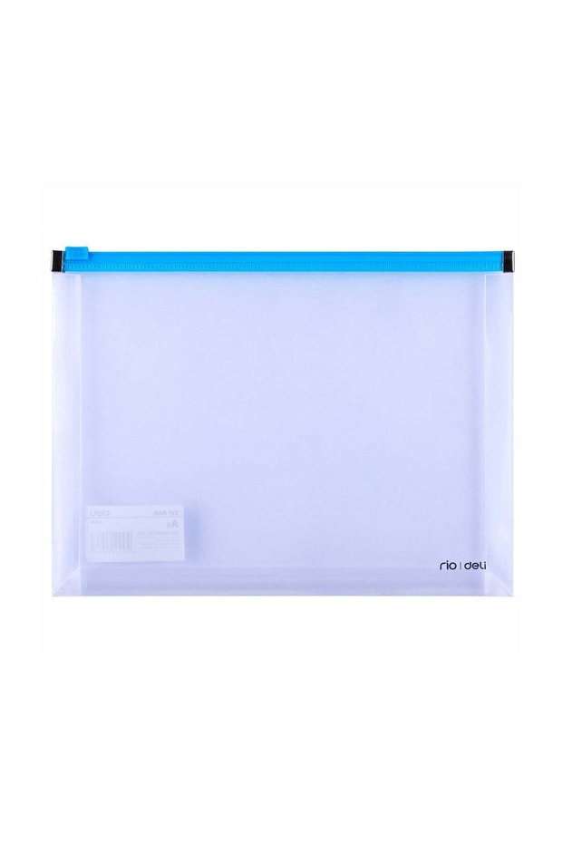 Deli A5 Zip 4 Bag Set - Assorted Colors, Transparent, 100% Korean Imported PP Material, E38976
