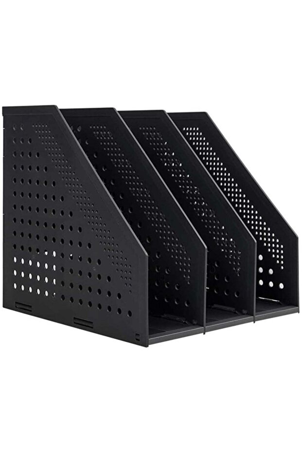 Desktop File Magazine Folder Holder,3 Vertical Compartments,Collapsible File Holder,Bookends,File R