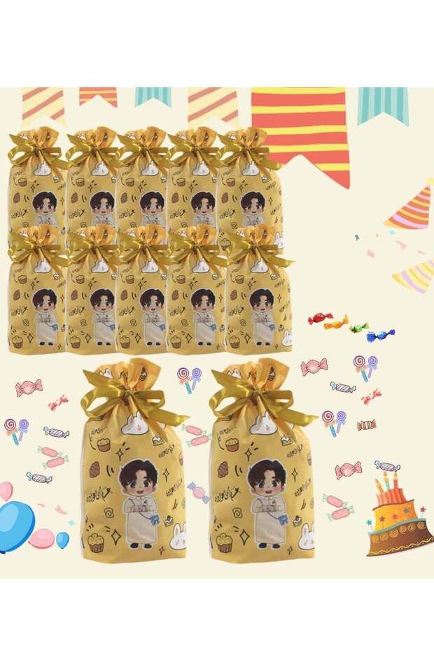 50 Pieces Ramadan Kareem Gift Bags Plastic Candy Cookie Sweets Bags Eid Mubarak Muslim Party Gift B