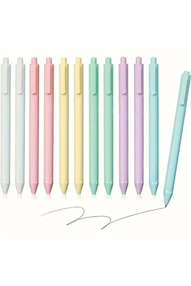 12-Pack Cute Aesthetic Ballpoint Pens - Comfortable Writing, Medium Point 1.0mm, Black Ink for Adul