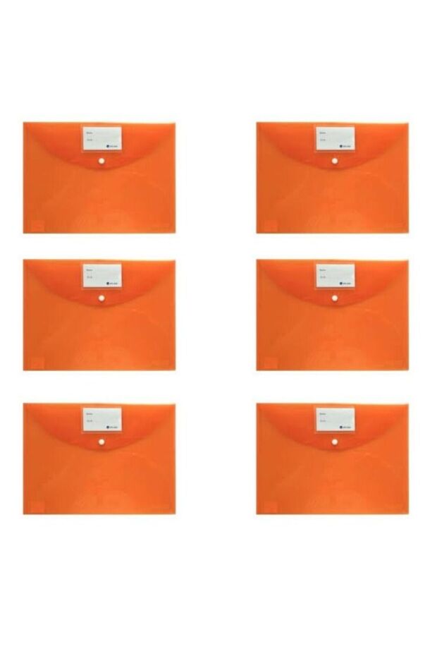 6-Piece Thick Document Bag Clear Orange Colour
