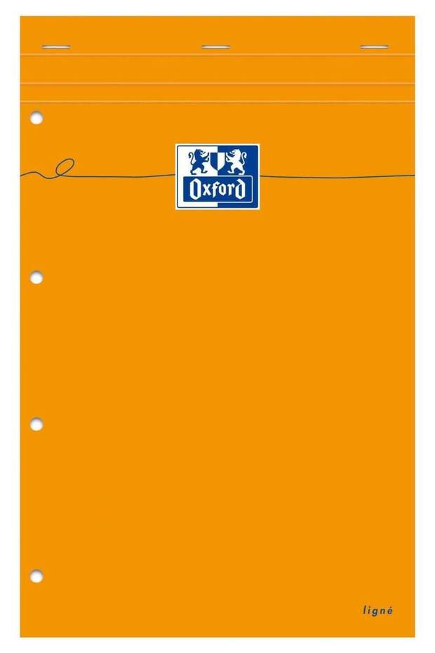 Oxford A4+ Orange Side-Stapled Notepad – 5mm Squared, 160 Pages, Coated Card Cover