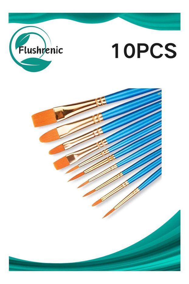 10-piece brush set, 10 children's brushes, 10 sizes of nylon bristle artist painting brush set, sui
