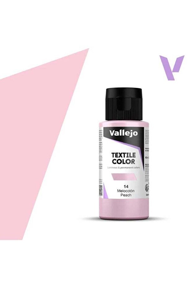 Textile Fabric Paint Peach 14 – 60ml Bottle Matte Washable Finish