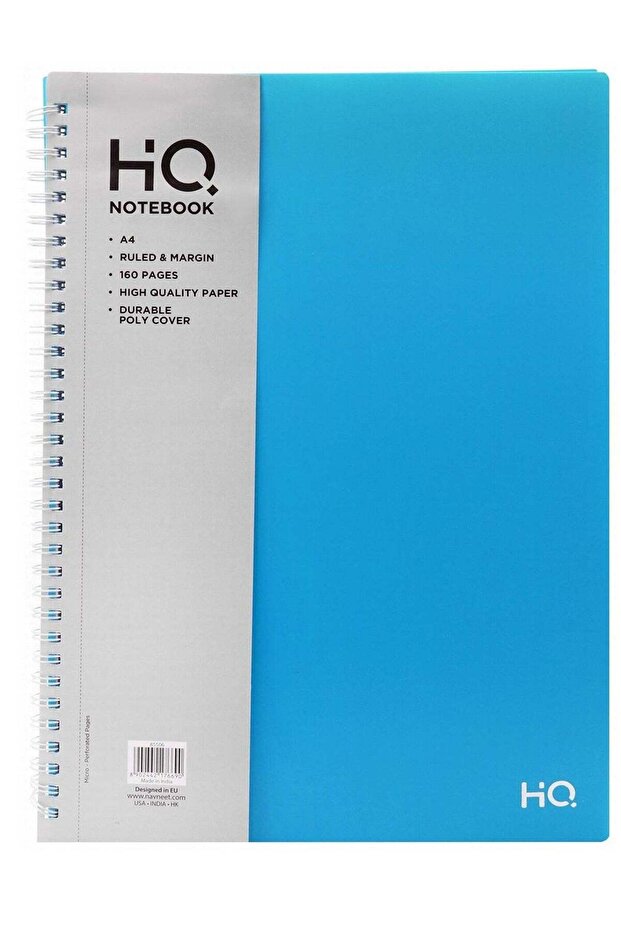 A4 Size Poly Wiro Notebook 160 Pages Blue