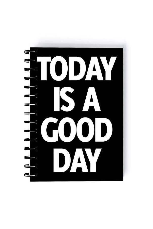 Spiral A4 Notebook Typography Motivational Quote Today is Good Aesthetics