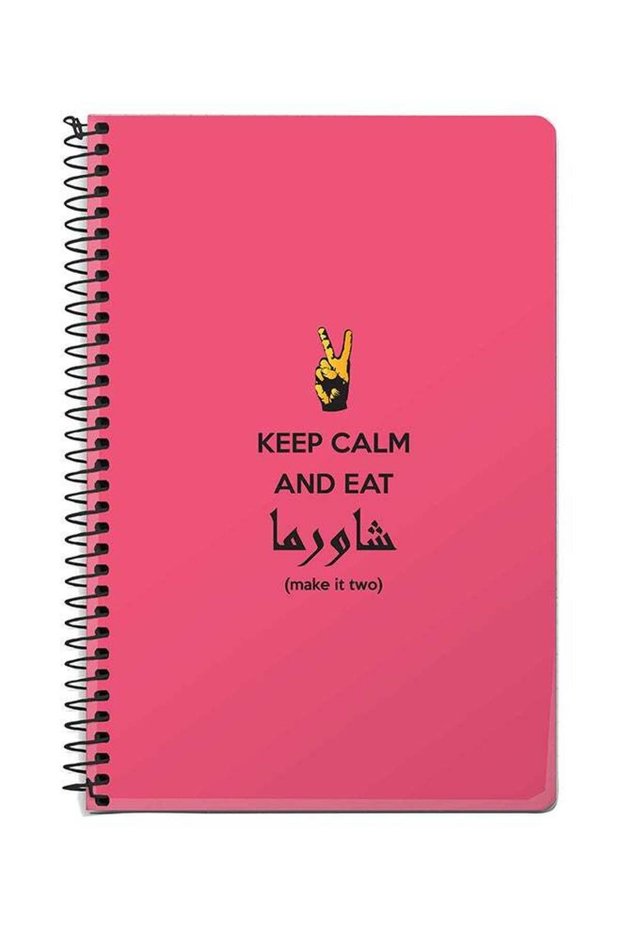 Keep Calm And Eat Shawarma A5 Spiral Notebook Pink