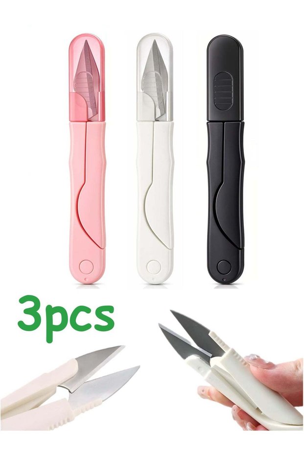 3 Pack Thread Snips, Stainless Steel Mini Sewing Scissors, Portable Cutter for Embroidery, Cross St