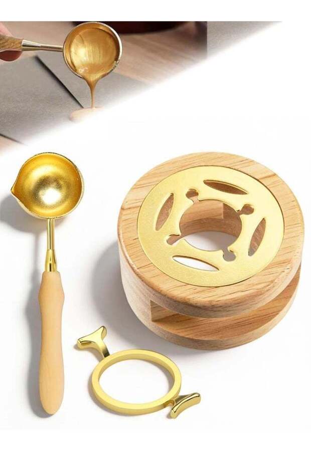 3 Pcs Wax Seal Warmer, Wax Seal Kit with Melting Spoon Waxes Seals Stamp with Metal Mold Sealing Wa
