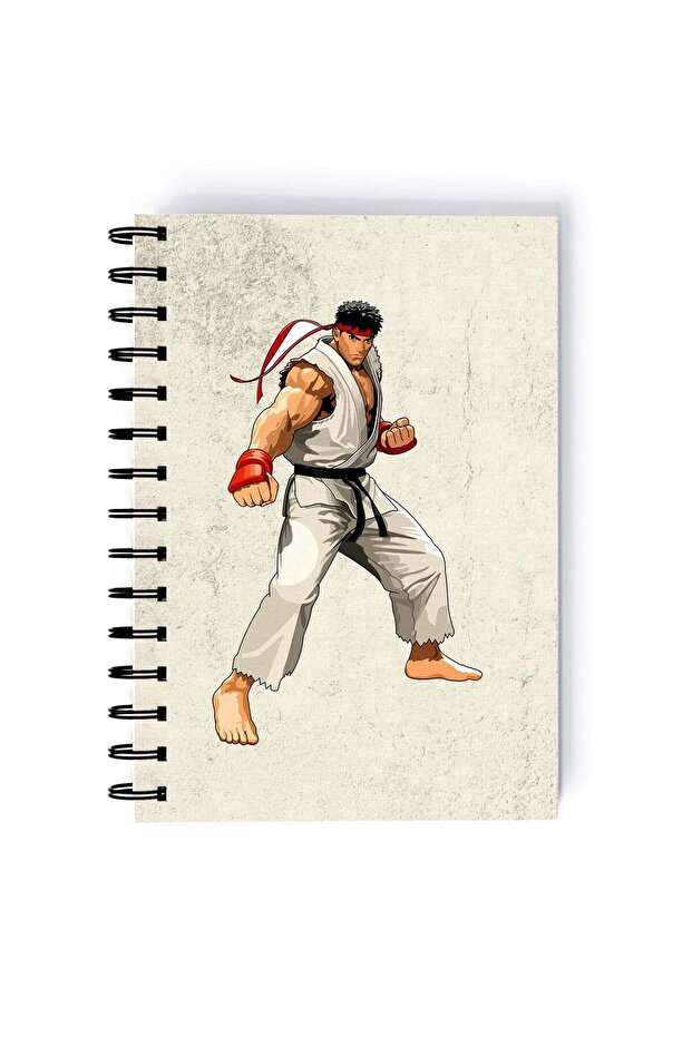 Street Fighter Printed Spiral A5 Notebook Orange/White/Brown