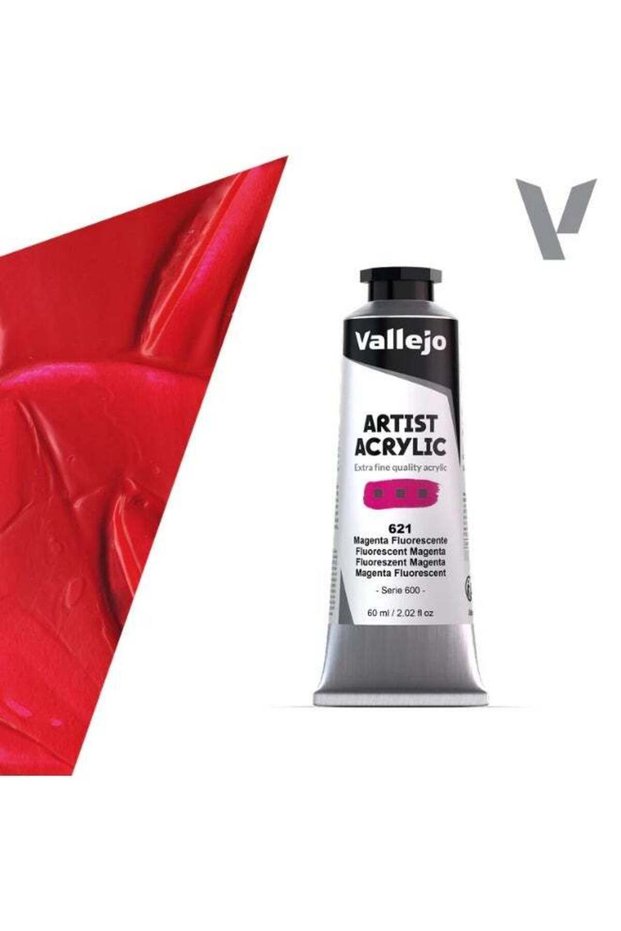Acrylic Artist Paint – Fluorescent Magenta, High Intensity Acrylic Color, 60ml