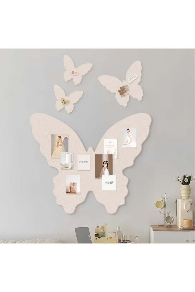 4Pcs Pin Board Butterfly Cork Board 16x19 Inch Foldable Butterfly Wings Felt Bulletin Boards 3D But