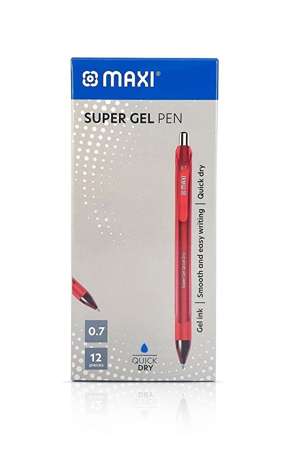 12-Piece Gel Pen 0.7mm Tip Red Ink