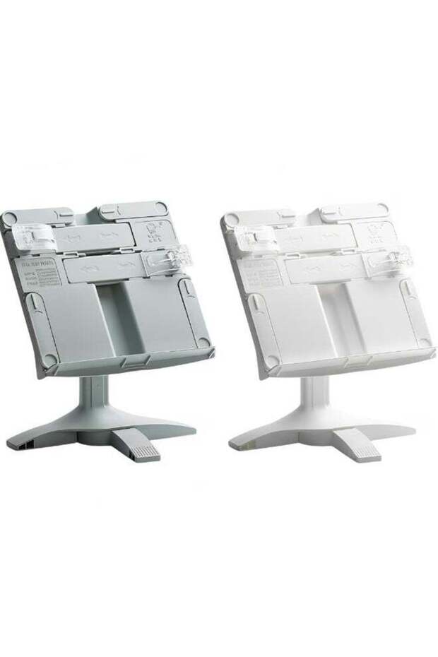 2‑Pack Foldable Portable Book Holder Stand, Adjustable Height & Angle Book Reading Rest with Elasti