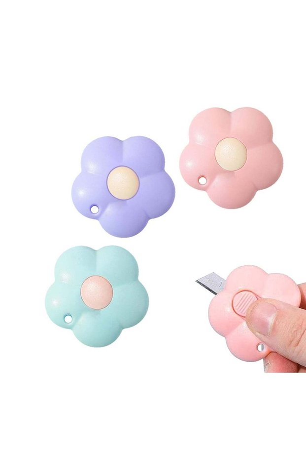 3Pieces Shrink Letter Openers Mini Portable Paper Cutter Cute Cloud Shape Box Letter Openers for Le