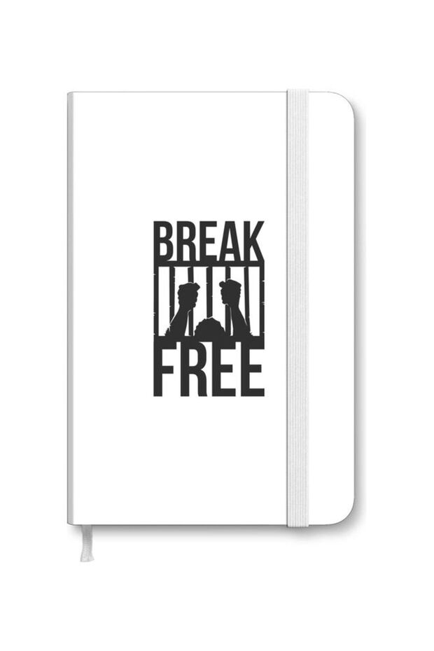 Designer A5 Thick Hardcover Notebook - Break Free White/Black