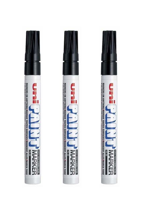 3-Piece Paint Marker Bullet Tip Black Ink