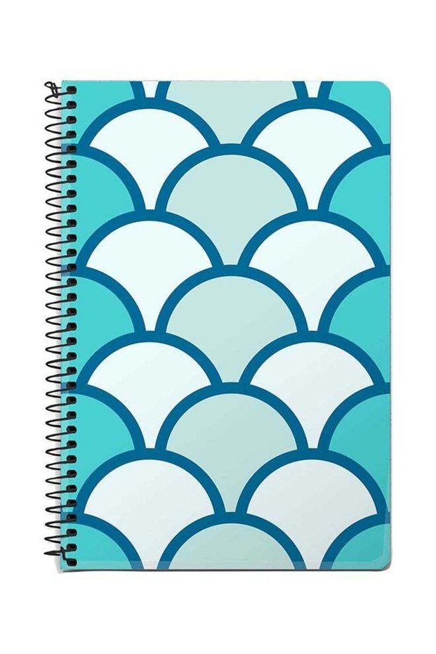 Fish Scales A5 Spiral Notebook Blue
