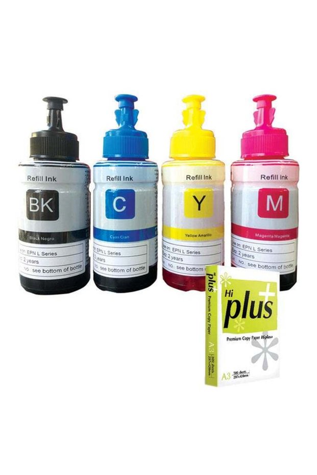 4-Piece Ink Bottle Replacement For Epson T664 Multicolour