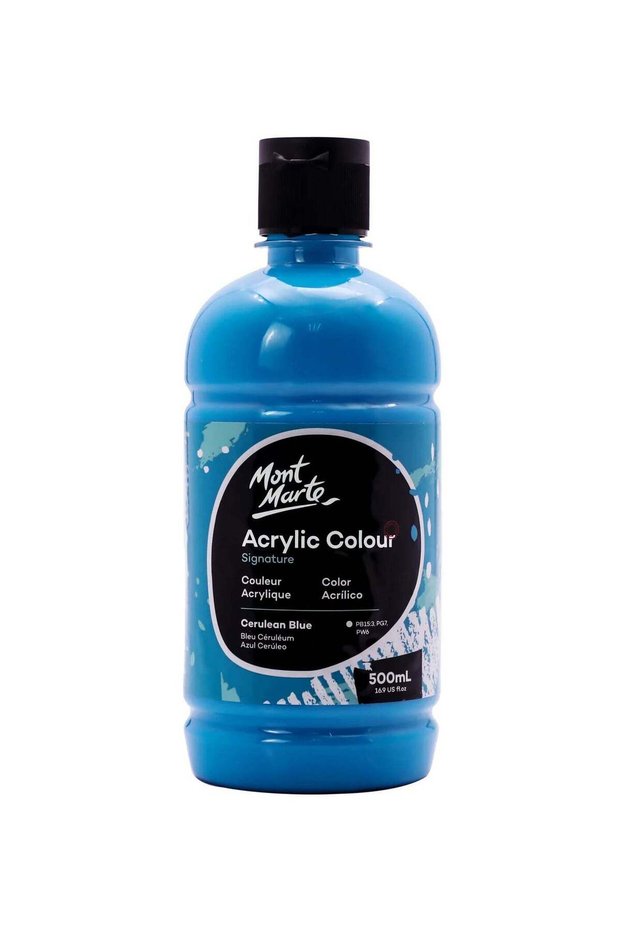 Signature Acrylic Colour 500ml Content Cerulean Blue