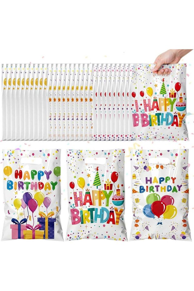 30PCS Party Favor Bags for Birthday Goodie Bags - Bulk Treat Gift Bags for Candy, Cookies, Snacks,