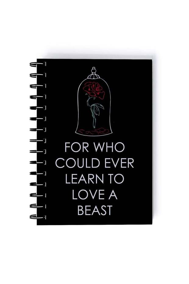 Spiral A4 Notebook Beauty and the Beast Classic Cartoon Retro Fairy Tale Enchanted Rose Art